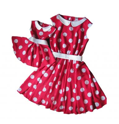 Одинаковые платья для мамы и дочки "Анастасия", комплект (фуксия) — нарядные детские платья для девочек | Интернет-магазин платьев для девочек «12 кг Счастья»