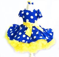Платье для девочки "Стиляги (горох на синем)"