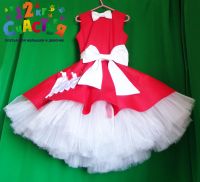 Платье для девочки "Стиляги" красное с белым